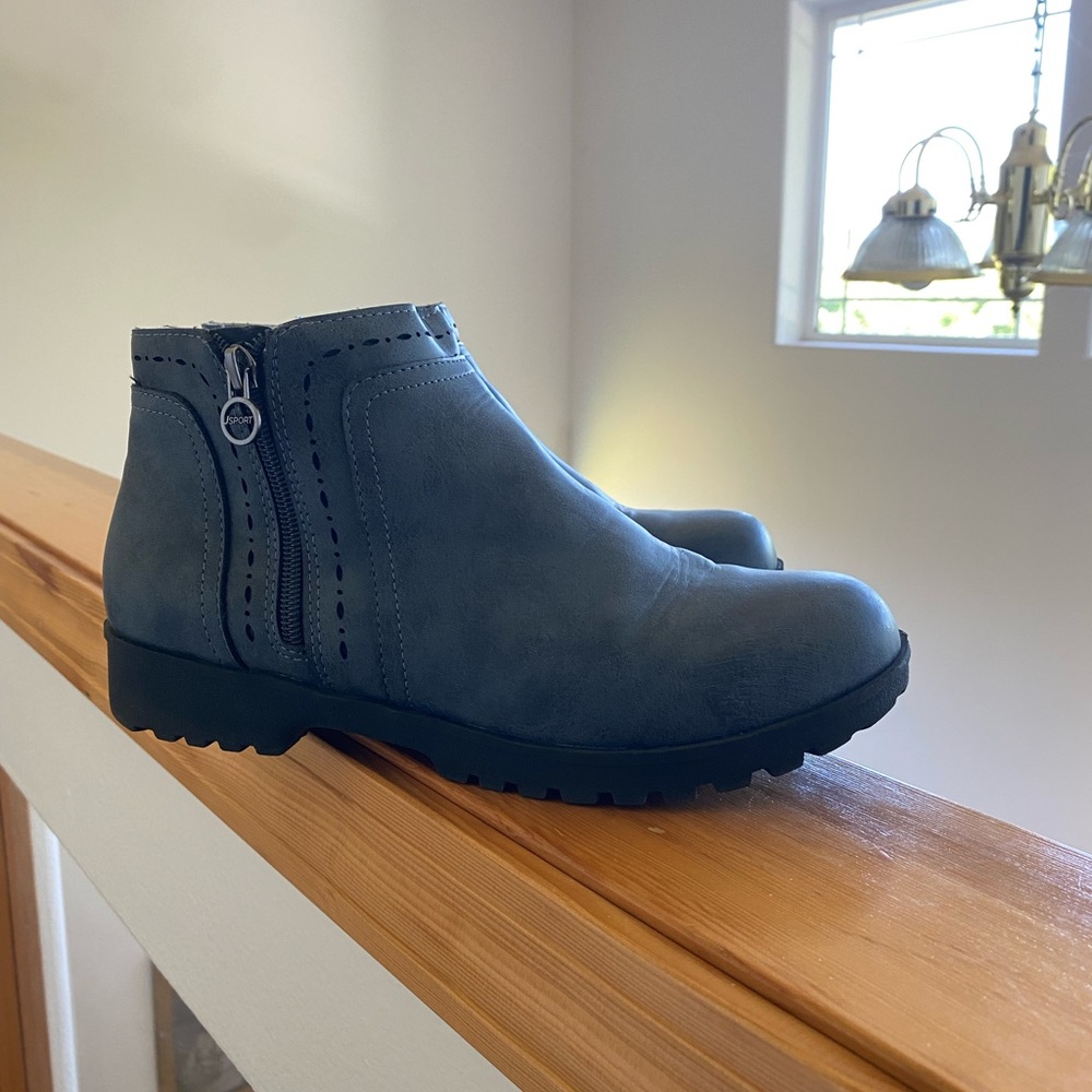 Blue ankle boots